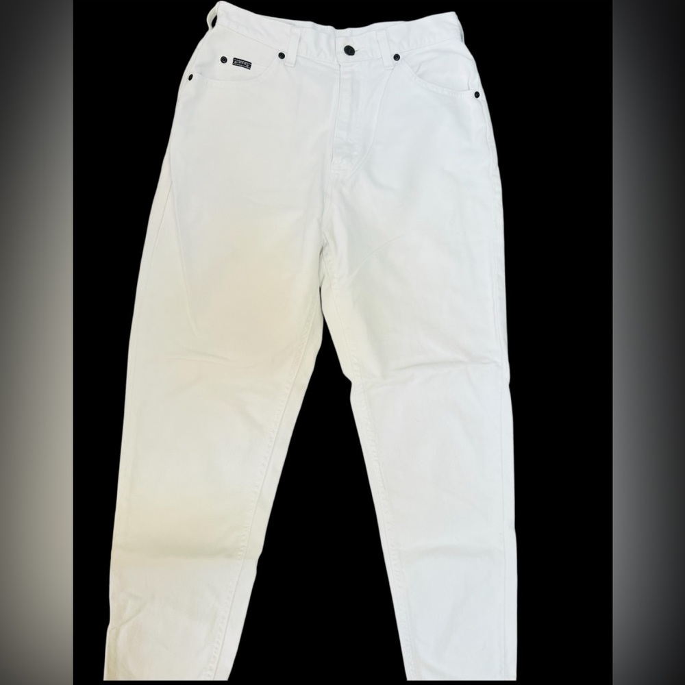 Riders White High Rise 100% Cotton Denim Straight Leg Jeans